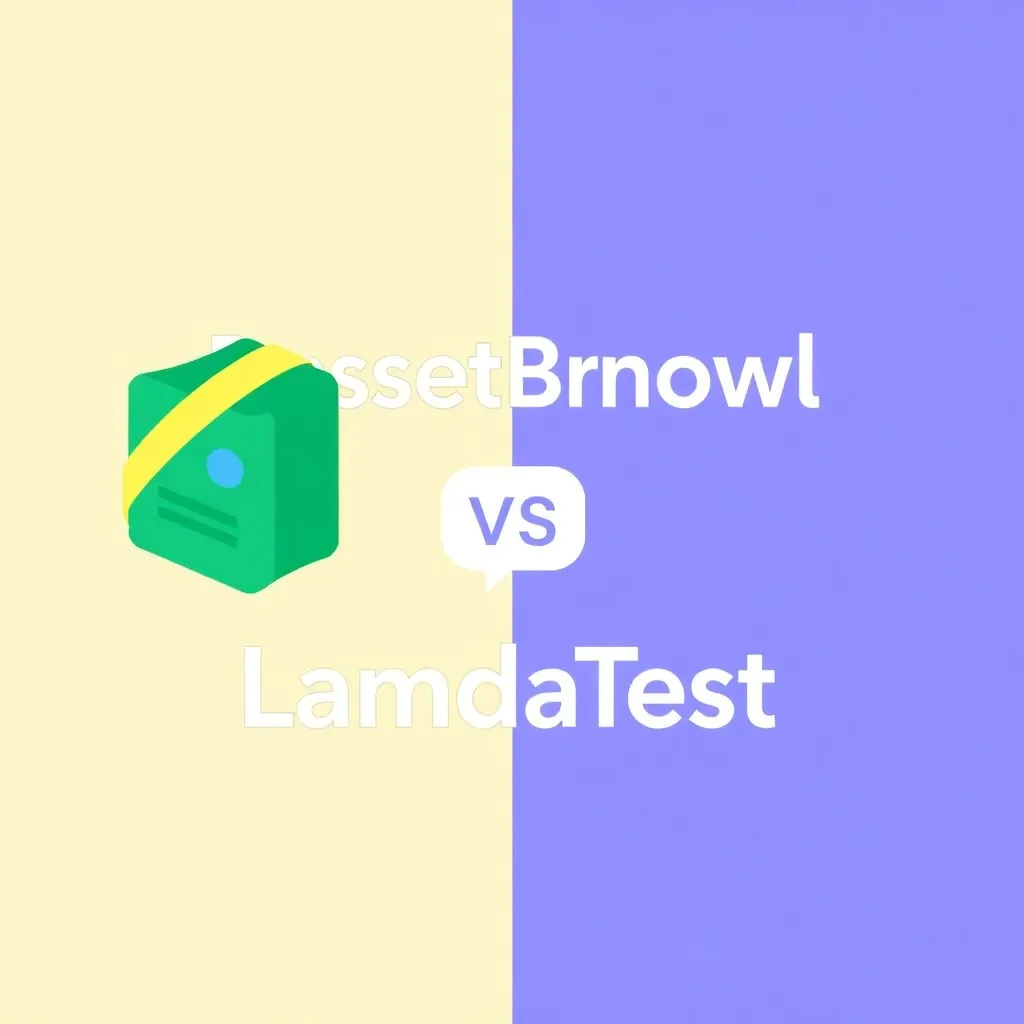 Vergleich von BrowserStack und LambdaTest auf Computerbildschirmen.