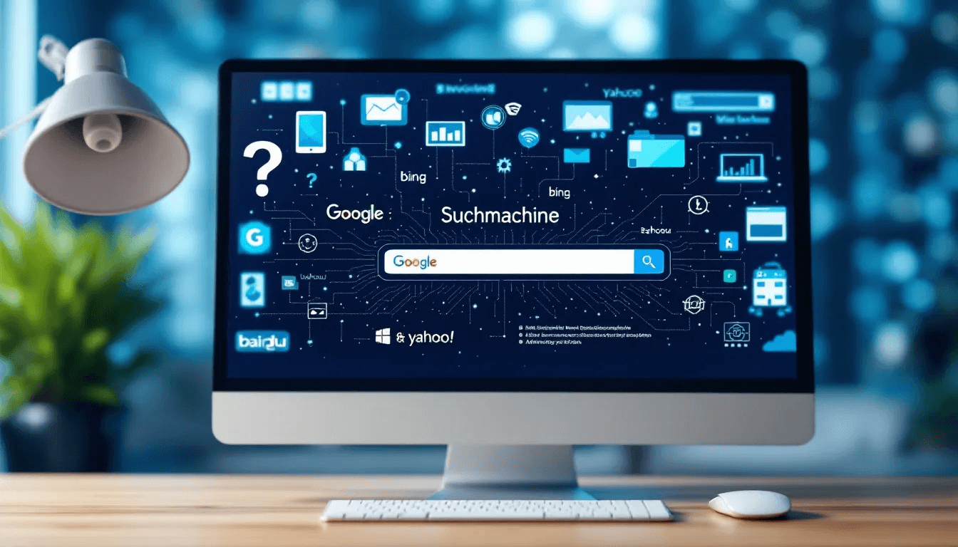Das Bild zeigt eine visuelle Darstellung der Bedeutung von Suchmaschinen, einschließlich Alternativen wie Exalead, die Informationen und Daten effizient analysieren und bereitstellen. Es verdeutlicht, wie Unternehmen durch den Zugang zu relevanten Suchergebnissen in der Fertigung und Konstruktion, wie Solidworks und CAD-Systemen, ihre Datenmengen und Wissensquellen effektiv nutzen können.