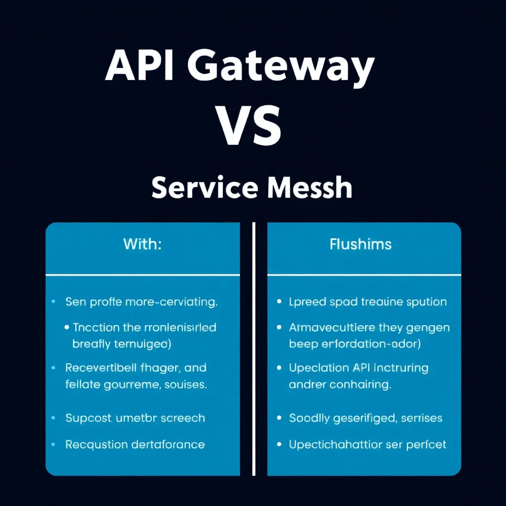 Diagramm einer Microservices-Architektur mit API Gateway und Service Mesh.