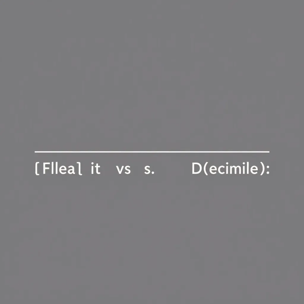 Visuelle Darstellung der Präzisionsunterschiede zwischen Float, Double und Decimal Datentypen